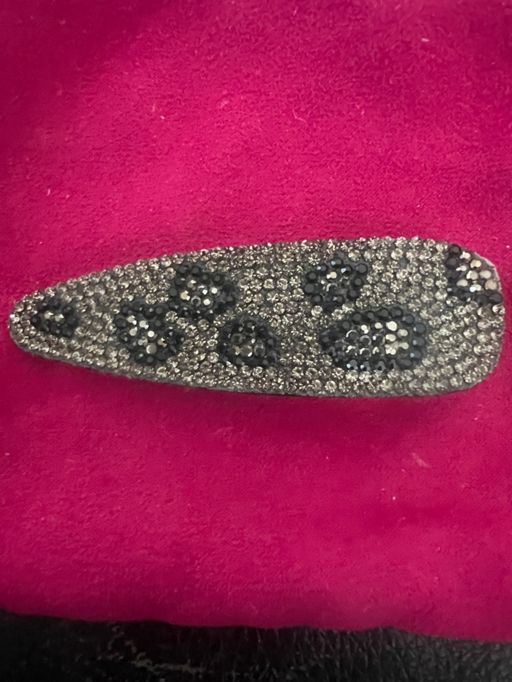 Sparkling Black Crystal Hair Barrette